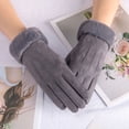 thumbnail image 4 of Guantes de mujer para otoño e invierno con pantalla táctil, además de terciopelo cálido, de gamuza, bonitos guantes para estudiantes, guantes gruesos de invierno para ciclismo y resistentes al frío, 4 of 6