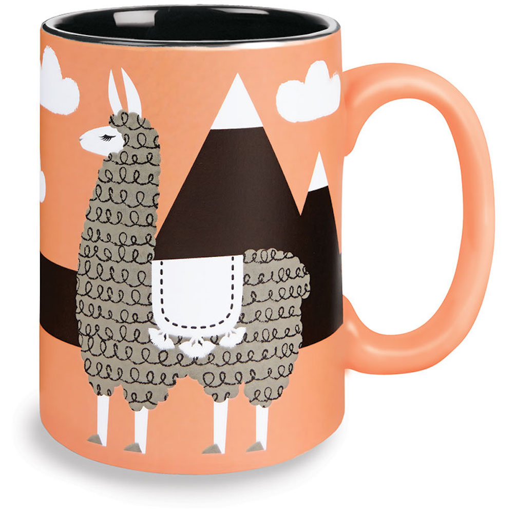 Kitsch'n Glam Llama Coffee Mug Coral