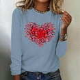 thumbnail image 2 of Lenpel Valentine's Day shirts for women casual crew neck long sleeve printed tunic tee tops spring fall blouses, 2 of 4