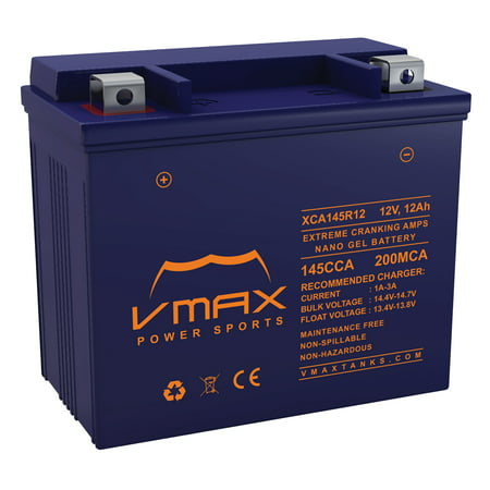 VMAX XCA145R12 Motorcycle Powersports Battery Upgrade for Honda 1300cc VT1300CXA Fury (2009-2017) 12V 12ah Heavy Duty