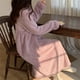 thumbnail image 3 of Bata con volantes para mujer, ropa de dormir con botones, camisón de pijama liso de manga larga, ropa de casa de lana cálida, ropa de invierno japonesa, 3 of 3