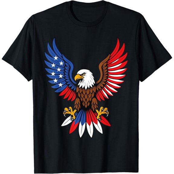 T-Shirt With 4Th Of July American Flag Usa Eagle For Men Women And Kids T-Shirt
