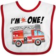 thumbnail image 3 of Inktastic I'm 1 Fire Truck 1st Birthday Boys or Girls Baby Bib, 3 of 4