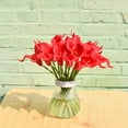 thumbnail image 3 of Morttic 20pcs Artificial Calla Lily Silk Flowers 13.4" for Home Kitchen Wedding Table Decoration (Red), 3 of 18