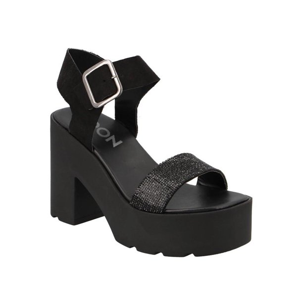Tacones Chunky Mujer Casuales Kipon Hebilla Comodos negro 25