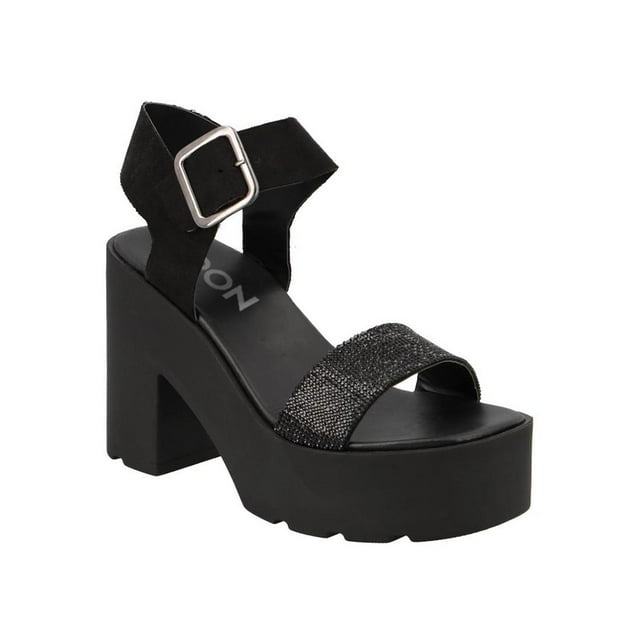 Tacones Chunky Mujer Casuales Kipon Hebilla Comodos negro 24