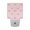 Pink Bow Pattern, variant on 2PCS LED Night Light Auto On/Off Sensor Warm Light Dusk to Dawn for Home Stairs Bathroom Decor Small Bows and Dots Pattern