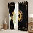thumbnail image 3 of Manfei Initial M Letter Black Out Curtains, Black Gold Aztec Geometric Curtains Pack of 2 (42x63 Each), Vintage Western Style Bedroom Curtains, Curtains and Drapes Room Decor, 3 of 6