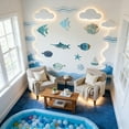 thumbnail image 1 of Murales Woo D, 10 piezas de decoración de pared con peces, decoración de pared de madera con bancos de peces, decoración de baño con temática playera, cuadros náuticos de madera, arte de pared para co, 1 of 8
