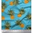 thumbnail image 1 of Soimoi Blue Cotton Duck Fabric Pine Fruits Print Fabric by the Yard 56 Inch Wide, 1 of 3