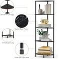 thumbnail image 5 of Book Shelf Corner Shelf, 5 Tier Corner Bookshelf Display for Living Room Decor, 44.1" Standing Bookcase Organizer, Marble Black Storage Shelves for Bedroom, Bathroom, Small Space, 5 of 15