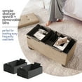 thumbnail image 3 of Hearth & Harbor Ottoman Storage Bench, Faux Leather 30" Foot Stool Ottoman With Storage, Taupe, 3 of 8
