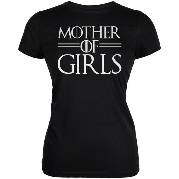 Mother's Day Mother Of Girls Juniors Soft T Shirt Black LG