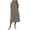 Gray, variant on Guieoi Womens Dresses Plus Size Loose-Fit Summer Fashion Cotton-Linen-Look Dress with Lapel Short Sleeves and Long Hem Green L