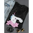 thumbnail image 3 of Cute Unicorn Lovely Doodle T-Shirt Women -Image by Shutterstock, Female XX-Large, 3 of 4