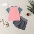 thumbnail image 4 of lkfuzj Toddler Boys Summer Casual Outfits T-Shirt & Elastic ShortsShort Sleeve O Neck Matched Daily T-Shirt 2PC Outfits For Kids 6 M-3 Years Pink, 4 of 8