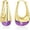 Amethyst, variant on 18K Gold Plated Oval Dangle Hoop Earrings with Green Resin Accent for Women