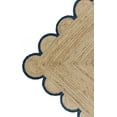 thumbnail image 4 of 2.6x6 Ft Navy Blue Border Premium Scalloped Jute Rug – Handcrafted Natural Braided Carpet for Living Room, Bedroom, Entryway – Boho Home Decor, 4 of 5