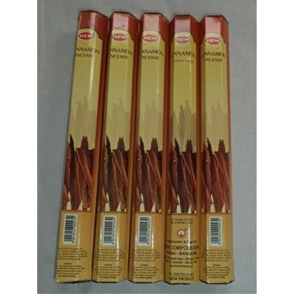 hem cinnamon 100 incense sticks (5 x 20 stick packs)
