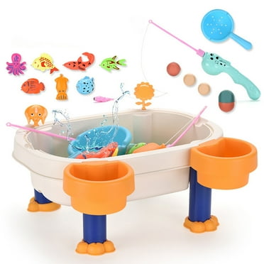 Water Table for Toddlers, Fishing Pool Toys Game for Kids,Sand and Water Table Beach Toys Sand Toys Set Sand Molds Sandbox Toys for Boys Girls Age 1 2 3 Year Old