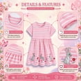 thumbnail image 3 of Rimyaw Little Girls Bunny Dress, Short Sleeve A-Line Sundress with Applique, Soft Summer Casual Pink Dress, Size 6T, 3 of 7