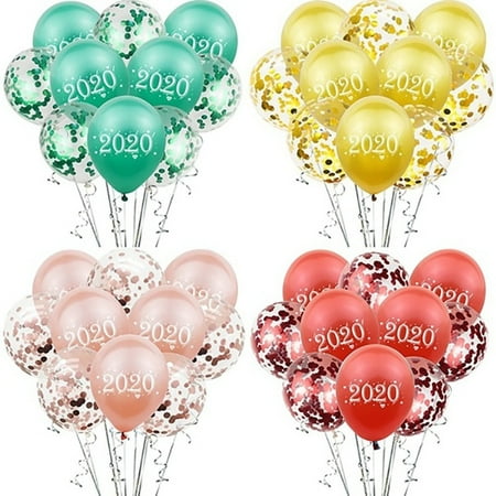 Happy Christmas Eve In Hawaiian 10pcs Latex Printed 2020 Happy New Year Balloons, New Year Eve Party Holiday Christmas Party Decoration ()