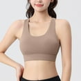 thumbnail image 2 of TANGQIOP Underwire Bras for Women Plus Size Cross Beauty Back Yoga Fitness Running Sports Adjustable One-Piece Padded Shockproof Beige XXL, 2 of 5