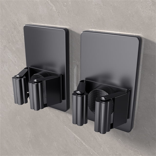 2PCS Mop Clip Wall Hanging Bathroom Stainless Steel Fixed Hanging Rack Multifunctional Wall Hook 2ml