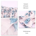thumbnail image 3 of Blusa rosa con escote en V y hombros descubiertos, camisa informal holgada y elegante, blusa con mangas con volantes y estampado floral XXL, 3 of 4