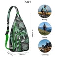 thumbnail image 2 of Jungle Floral Sling Backpack - Exotic Monstera & Flowers Design Crossbody Bag, Fashionable Pack, 2 of 4