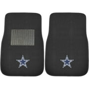 FANMATS NFL Unisex-Adult 2-Piece Embroidered Team Logo Car Mat Set Dallas Cowboys One Size Black