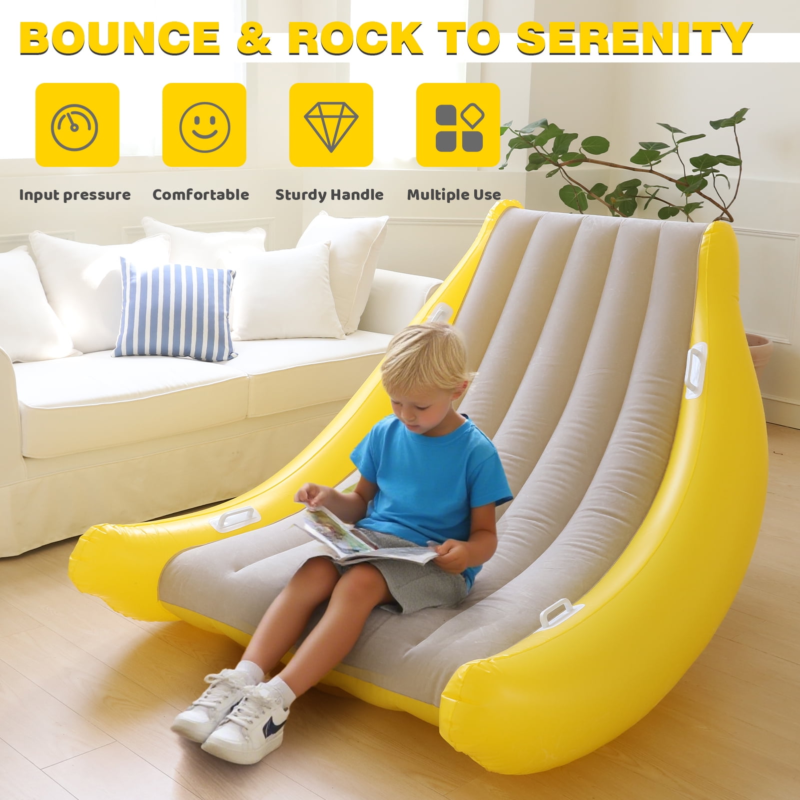 Sensory Chair for Kids, Sensory Room Kids Rocking Chair, Air Cloud Inflatable Sensory Chair, Crash Pads for Children Sensory, Indoor/Outdoor Gifts for Toddler