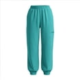 thumbnail image 5 of Women's Solid Color Jogger Pants, Elastic Drawstring Waist Casual Long Trousers with Dual Side Pockets, Comfort Loose Fit Bottoms for Sports and Daily Wear Green XXL(XXL), 5 of 7