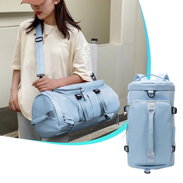 Mochila de viaje para gimnasios deportivos de moda | Separación seca y húmeda, gran capacidad, compartimento independiente para zapatos, tela oxford, múltiples bolsillos, 45x26x24cm, azul negro