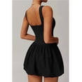thumbnail image 4 of Womens Bubble Tennis Dress Squre Neck Sleeveless Workout Golf Athletic Dresses Build in Shorts with Pockets Black S, 4 of 7