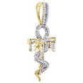 thumbnail image 2 of 10K Yellow Gold Baguette Diamond Snake Ankh Cross Pendant 1.85" Charm 1.20 CT., 2 of 6