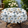 thumbnail image 4 of Pioneer Flower Floral Print Pattern Round Tablecloth 60 X 60 Inch, Wrinkle Resistant Wipeable Table Cloth for Kitchen Dining Picnic Patio Party, 4 of 6