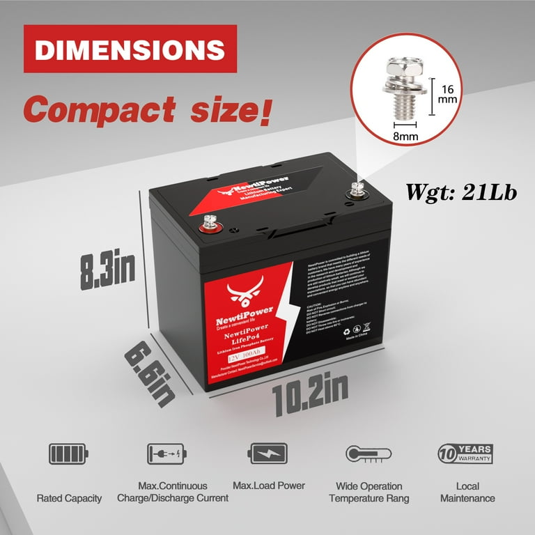NewtiPower 12V 100Ah LiFePO4 Battery with APP & 100A BMS - Walmart.com