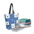 thumbnail image 2 of FORMRS Womens Canvas Tote Bag with Zipper Inner Pocket Shoulder Handbag, White Polar Bear, 2 of 7
