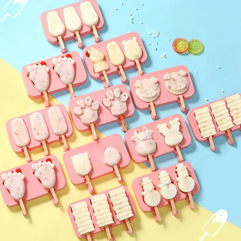 Ice Mold - Watermelon Block Shape Sicle Mould - Easy Release Molds With Lid  For Diy Ice Cream Sicles