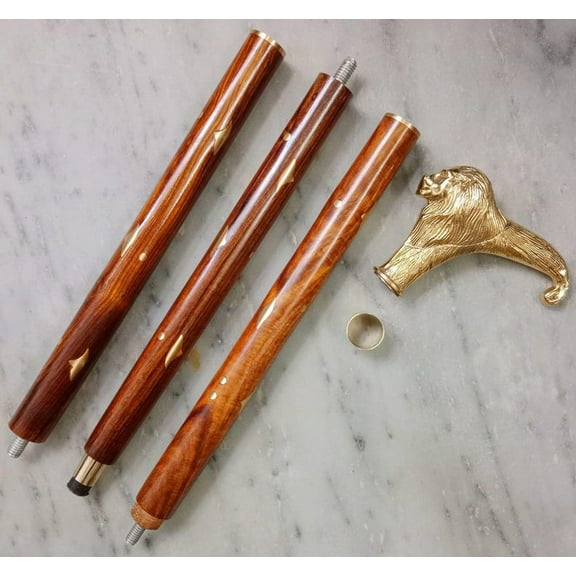 NAUTICALMARTUS BY brass Handmade walking stick,antique walking cane,brass LION handel, Victorian Cane,Wooden walking stick, Brass Walking Stick,Gift,