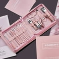 thumbnail image 6 of FAMILIFE Manicure Set, 13pcs Pedicure Kit Nail Clipper Set Manicure Kit Manicure Set Professional Grooming Kit Stainless Steel Rose Gold Pink Leather Case Nail Care Kit, 6 of 8