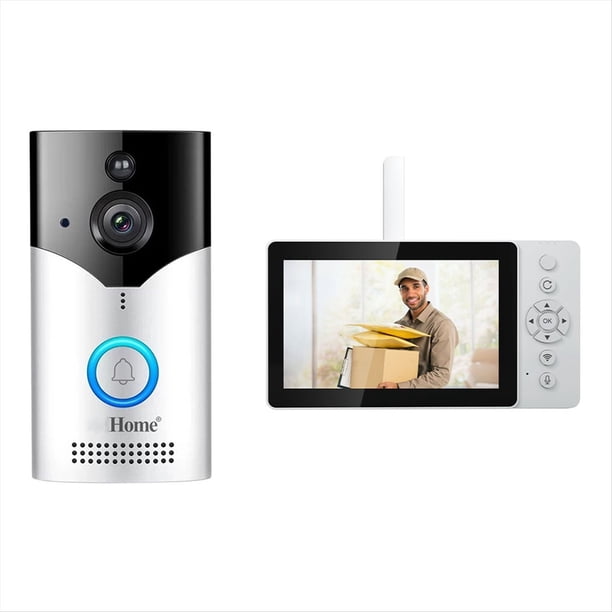 Timbre Inalámbrico SH054 con Pantalla de 5 Pulgadas, 4 MP, 1440p, WIFI, Videoportero con Gran Angular de 120 Grados y Cámara con Visor Visual.