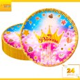 thumbnail image 2 of 24Pz Plato Cartón Premium Pastelero Fiesta De Cumpleaños My Princess Corona, 2 of 4