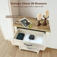 thumbnail image 6 of Homhougo Chest of Dresser, Wood Vintage Dresser 5 Drawer, Tall Dresser for Closet, Dressers for Storage Organizer, for Closet Living Room, Kids Bedroom, Nursery Hallway, 6 of 8