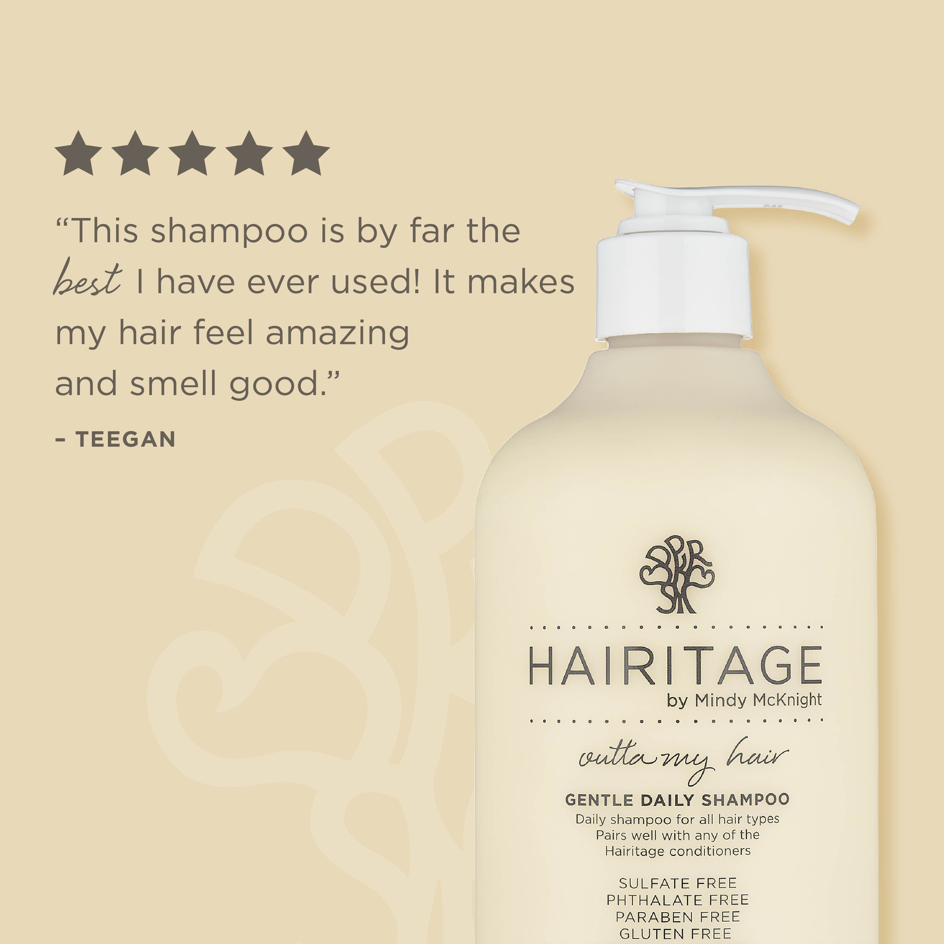 Hairitage Outta My Hair Sulfate Free Shampoo and Conditioner Set, Color Safe + Anti Frizz Curly Hair Products, 13 fl oz​