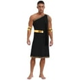 thumbnail image 2 of YiZYiF Mens Halloween Ancient Greek Cosplay Costume Roman Toga Caesar Party Fancy Dress Up Set Black 3XL, 2 of 7