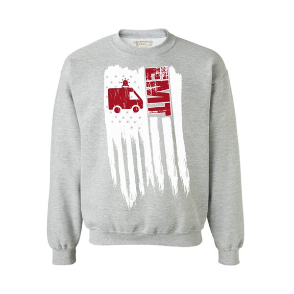 Awkward Styles American Flag EMT Crewneck Stripes and Stars USA EMT Men Women Sweatshirt 4th of July Gifts Pro America EMT Sweater for Men Proud American Pro America EMT Sweater for Women
