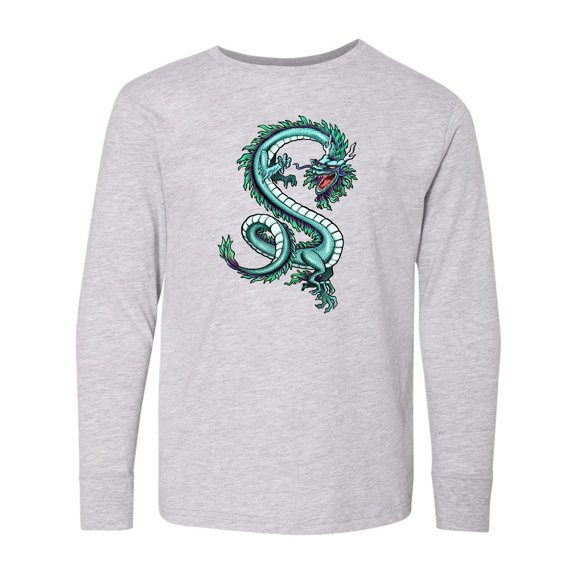 Inktastic Eastern Style Dragon Long Sleeve Youth T-Shirt