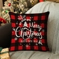 thumbnail image 4 of Anhility Christmas Plaid Pillow Covers 18x18, Red and Black Classic Plaid Letter Printed Decorative Throw Pillow Covers, Farmhouse Square Pillow Case Cushion Pillowcase for Holiday Home Decor Sofa, 4 of 6